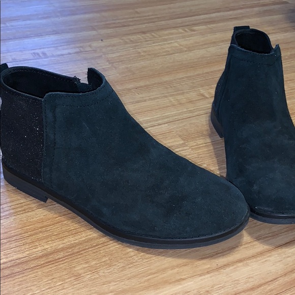 Toms Other - Toms Black Suede Glitter Deia Booties